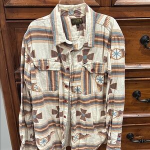 Loser Machine Patterned Button-Up Shirt
